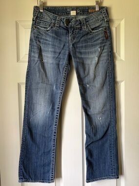 Silver Jeans Tuesday Capris Low Rise Distressed Jeans Size 26